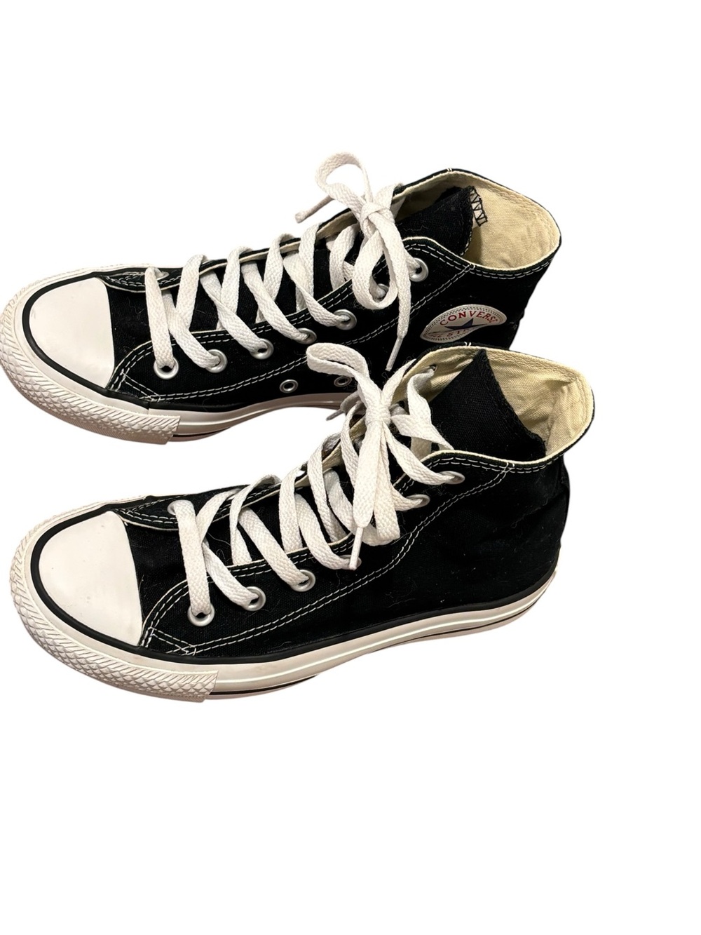 Unisex Converse Black and White High-Top Sneakers Men’s size 4 - Picture 4 of 7